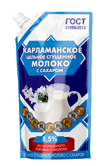 МОЛОКО СГУЩЕНОЕ КАРЛАМАНСКОЕ 270Г 8,5% ГОСТ Д/ПАК