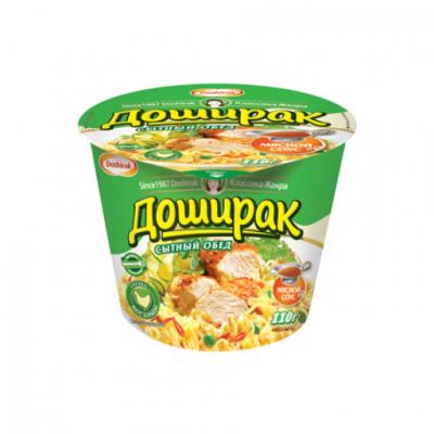 ЛАПША Б/П ДОШИРАК СЫТНЫЙ ОБЕД 110Г КУРИЦА С МЯСНЫМ СОУСОМ