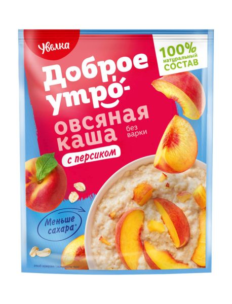 КАША УВЕЛКА 40Г ОВСЯНАЯ Б/П С ПЕРСИКОМ ПАКЕТ