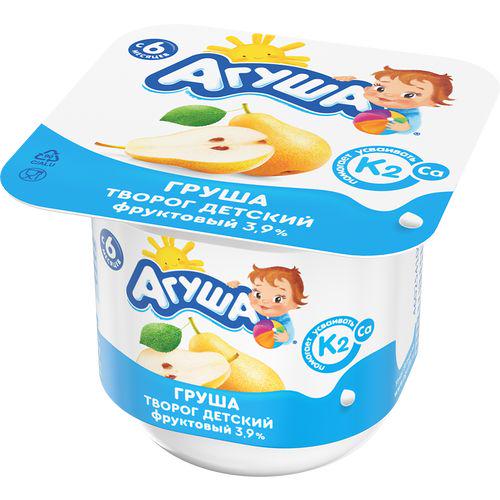 ТВОРОГ АГУША 3,9% 100Г С ГРУШЕЙ ФРУКТОВЫЙ С 6МЕС