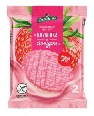 ДЕСЕРТ ЗЛАКОВЫЙ ДОКТОР КЕРНЕР 34Г КЛУБНИЧНЫЙ С ЙОГУРТОМ РИСОВЫЙ
