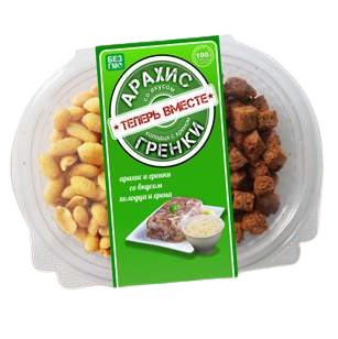 СУХАРИКИ И АРАХИС ТЕПЕРЬ ВМЕСТЕ 100Г БОРОДИНСКИЕ СО ВКУСОМ ХОЛОДЦА И ХРЕНА