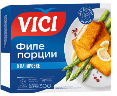 ПОРЦИИ ФИЛЕ МИНТАЯ ВИЧИ 300Г В ПАНИРОВКЕ ПРИОРИТИ