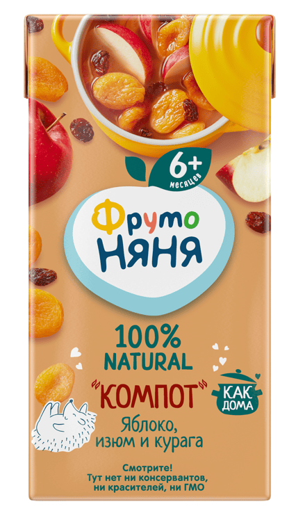 НАПИТОК ФРУТОНЯНЯ 200МЛ СМЕСЬ ЯБЛОК СОКОСОДЕРЖАЩИЙ КОМПОТ