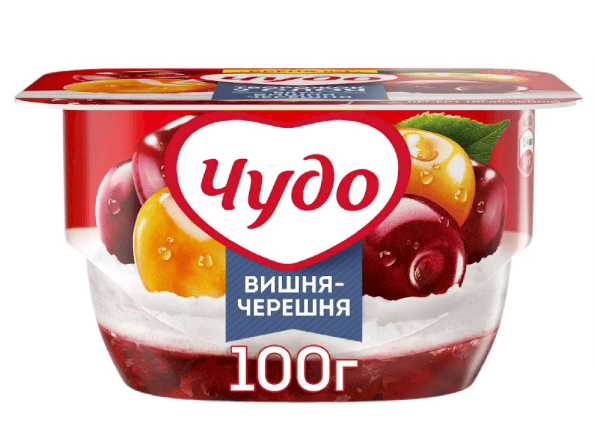 ТВОРОЖОК ЧУДО 4% 100Г ВИШНЯ ЧЕРЕШНЯ