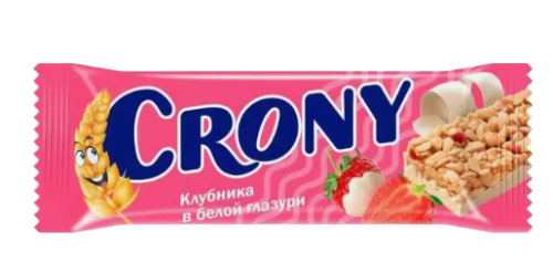 БАТОНЧИК-МЮСЛИ КРОНИ 50Г КЛУБНИКА В БЕЛОЙ ГЛАЗУРИ