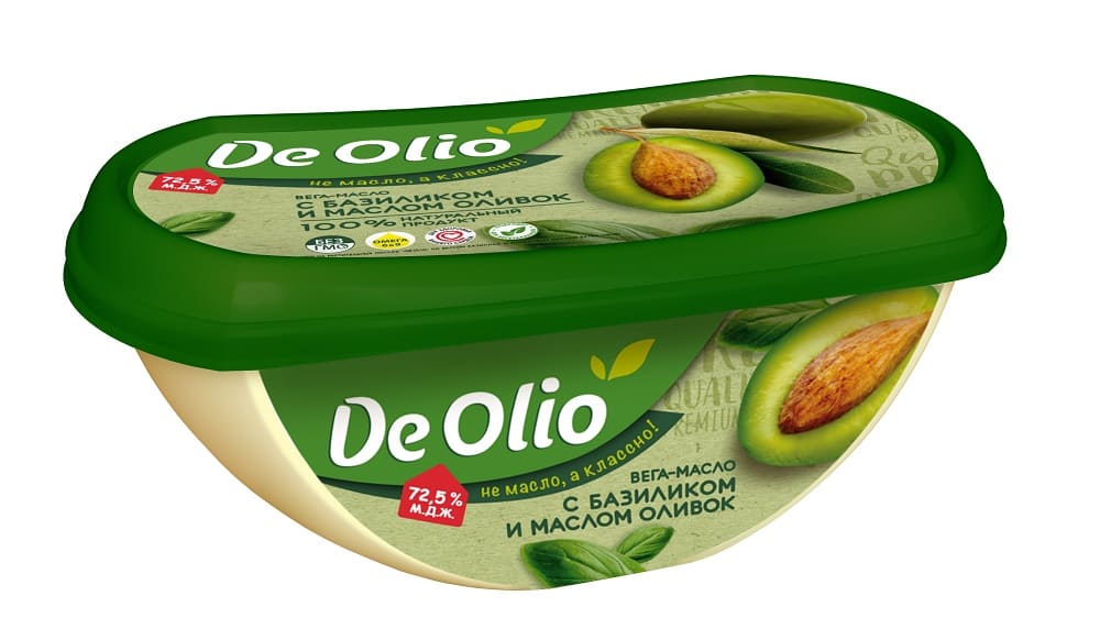 КРЕМ ДЕ ОЛИО 220Г 72,5% НА РАСТИТ МАСЛАХ СО ВКУСОМ БАЗИЛИКА И МАСЛОМ ОЛИВОК