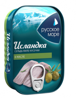 ПРЕСЕРВЫ РУССКОЕ МОРЕ ИСЛАНДКА 115Г ФИЛЕ-КУСОЧКИ СЕЛЬДИ Т/О С/СОЛ В МАСЛЕ