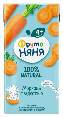 НЕКТАР ФРУТОНЯНЯ 200МЛ МОРКОВНЫЙ С МЯК