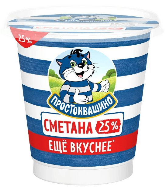 СМЕТАНА ПРОСТОКВАШИНО 25% 300Г СТАКАН