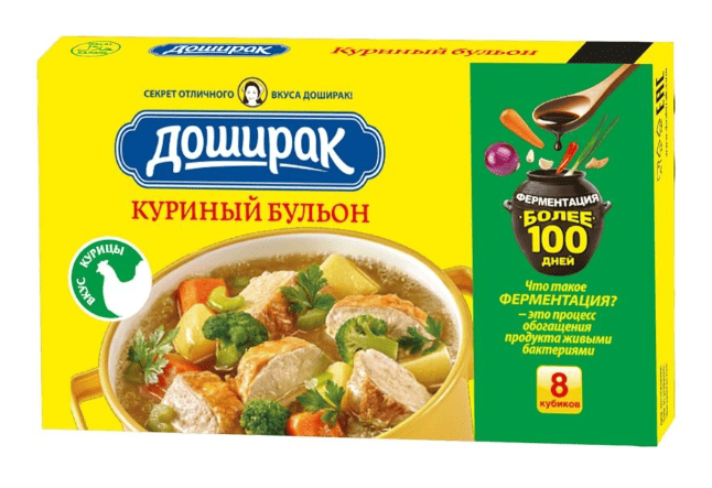 БУЛЬОН ДОШИРАК 80Г КУРИНЫЙ КУБИКИ