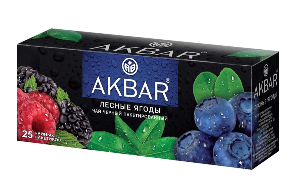ЧАЙ АКБАР 25*1,5Г ЧЕРНЫЙ ЛЕСНЫЕ ЯГОДЫ ПАКЕТ
