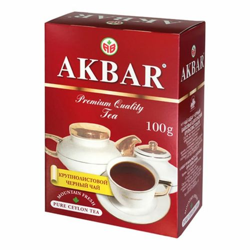 ЧАЙ АКБАР 100Г ЧЕРНЫЙ БАЙХОВЫЙ ЦЕЙЛОНСКИЙ КРУПНОЛИСТОВОЙ