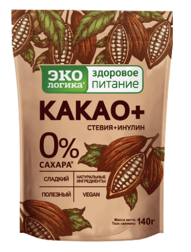 КАКАО-НАПИТОК ЭКОЛОГИКА 140Г КАКАО ПЛЮС ПАКЕТ