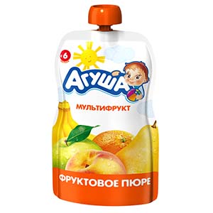 ПЮРЕ АГУША 90Г МУЛЬТИФРУКТ С 6 МЕС ПАУЧ-ПАК