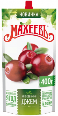 ДЖЕМ МАХЕЕВЪ 400Г КЛЮКВЕННЫЙ Д/ПАК