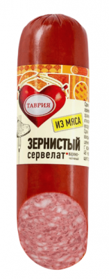 КОЛБАСА ТАВРИЯ 250Г СЕРВЕЛАТ ЗЕРНИСТЫЙ ВАР/КОПЧ ВАК/УП