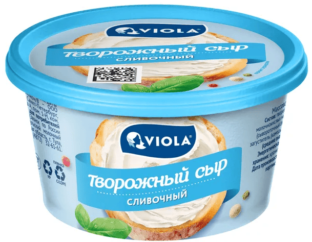СЫР ВИОЛА 140Г 70% СЛИВОЧНЫЙ ТВОРОЖНЫЙ