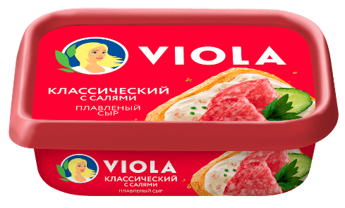 СЫР ВИОЛА КЛАССИЧЕСКИЙ 190Г 35% С САЛЯМИ ПЛАВЛЕНЫЙ ВАННА