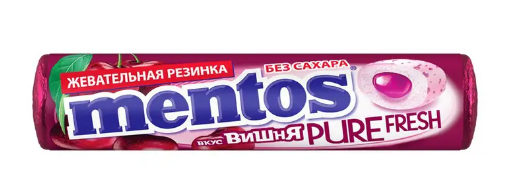 ЖЕВАТЕЛЬНАЯ РЕЗИНКА МЕНТОС ПЬЮР ФРЕШ 15,5Г СО ВКУСОМ ВИШНИ