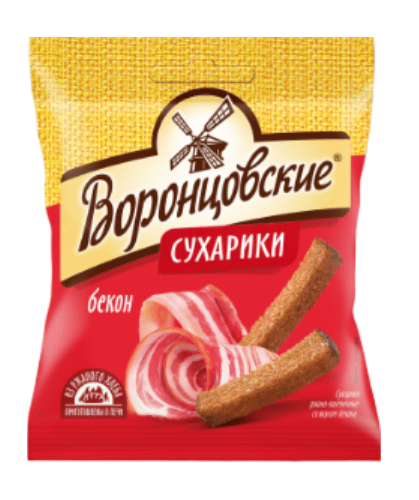 СУХАРИКИ ВОРОНЦОВСКИЕ 80Г СО ВКУСОМ БЕКОНА