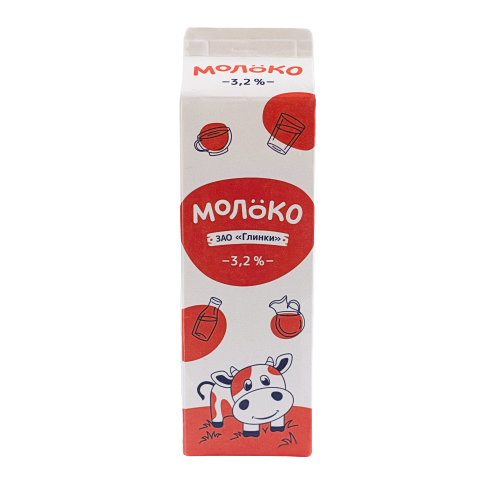 МОЛОКО ГЛИНКИ 3,2% 0,9Л ПЮР-ПАК