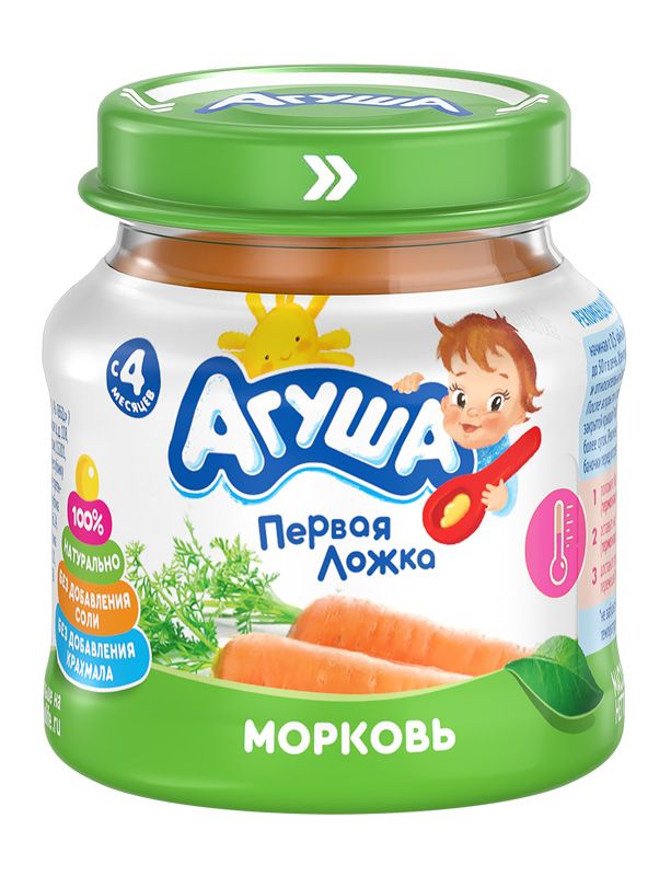 ПЮРЕ АГУША 80Г ИЗ МОРКОВИ ГОМОГЕНИЗИРОВАННОЕ СТ