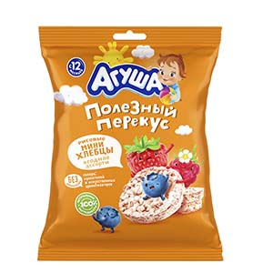 ХЛЕБЦЫ-МИНИ АГУША 30Г РИСОВЫЕ С ЯГОДНЫМ СОКОМ ХРУСТЯЩИЕ