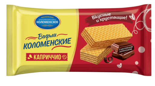ВАФЛИ КОЛОМЕНСКОЕ 200Г КАПРИЧЧИО С ШОКОЛАДНОЙ НАЧИНКОЙ