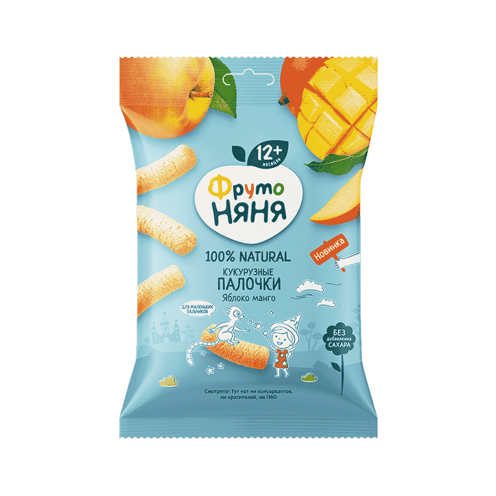 ПАЛОЧКИ КУКРУЗНЫЕ ФРУТОНЯНЯ 20Г ЯБЛОКО МАНГО Д/П